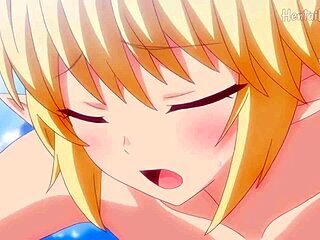 linda the blonde girl on the beach in hentai