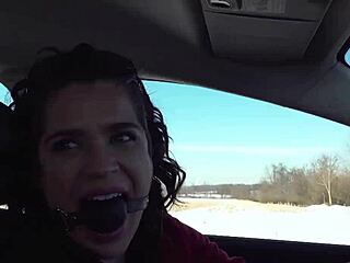 Driving Around While Ball Gagged, Ass Flashing and Deepthroat