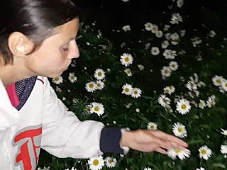 sex with housekeeper after garden walk, mutual masturbation leads to orgasm