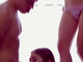 Teen couple enjoys some really good intimate moments.