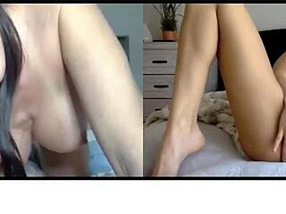 Lesbian stepdaughter and mommy share steamy webcam sex with mutual licking fun.