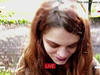 Teen couple explores deepthroat blowjob in outdoor wonderland