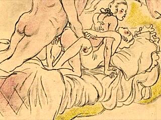 Starosvětské erotické kreslené obrázky z vintage hentai