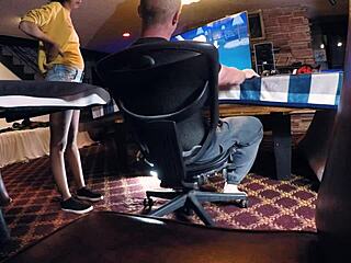 dayanara gags hard on pro gamer’s cock and cum.