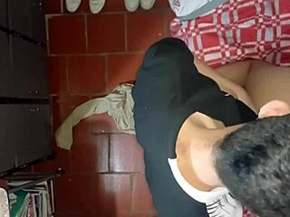 The camera captures the stepson fucking his stepmother from the ceiling view.