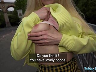 stunning blonde euro babe takes deep public pounding, wanna see?