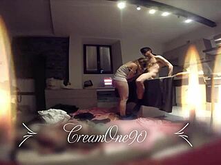 blowing my friend's cock slowly until he cums in her mouth