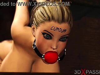 oh wow, the sexy ball gagged blonde is having anal sex with bbc in the basement!