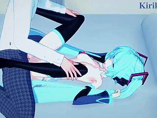 Hatsune miku and kagamine rin have intense sex in vocaloid hentai.