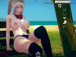 I plays with the blonde big tits JK in this erotic 3D games.