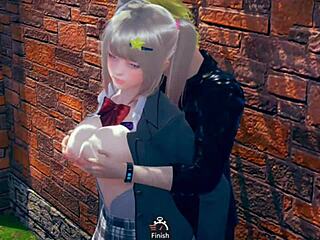 I plays with the blonde big tits JK in this erotic 3D games.