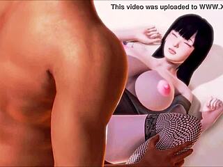 Busty hinata contrasts her big tits while getting fucked by black guy