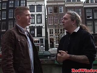 Busty blonde hooker gets facial from eager tourist