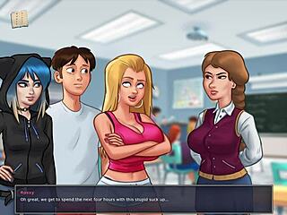 Summertime Saga 金发大乳房在游戏中