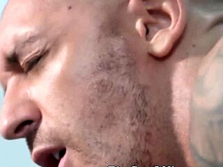 athletic hunks in uniform at work on the floor.