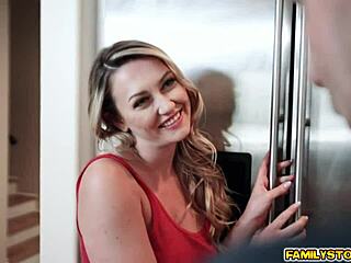 Adira Allure Spreads Wide on Couch for Deep Blonde Fucking