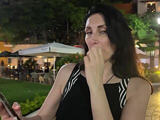 blowjob scene unfolds in public restaurant setting