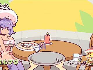 in futanari di funghi ep 1, the cute shemale serves cum as special sauce in the restaurant.