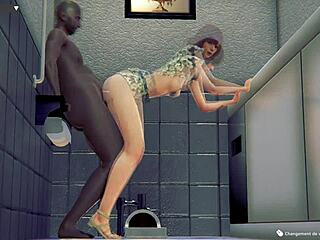 Spying On The Toilet Leads To Unexpected Fucking In This 3D Anime Hentai Adventure