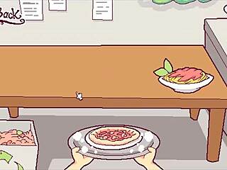 in futanari di funghi ep 1, the cute shemale serves cum as special sauce in the restaurant.