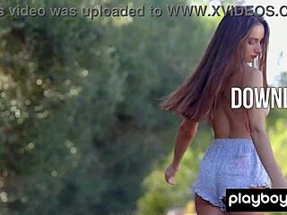 Gloria Sol, you’re a stunning Ukrainian brunette showing off big boobs by the rails!