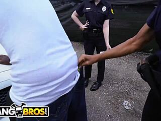 lucky guy nabbed by hot female cops!