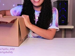 Unboxing my new sex machine, Agatha Dolly tests it on all fours!