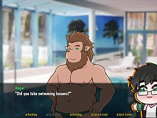 Man, looking respectfully at this yaoi Christmas game demo!