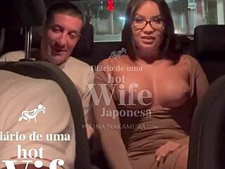 Hotwife Lina Nakamura gives it up to Uber driver John Coffee