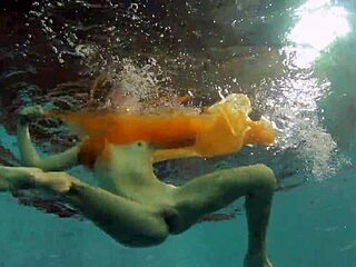 Nastya strips naked showing hot body in pool