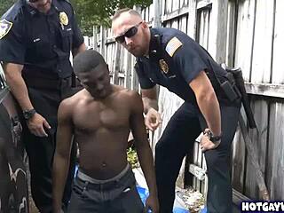 police officers dominate black guy