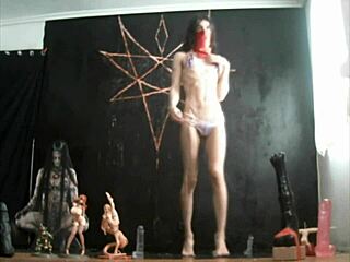 Ladyboy anal whore takes big dildos with shame