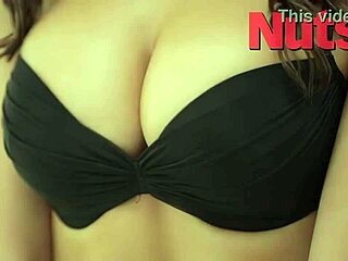 Rosie Jones, brunette model, poses solo in topless photoshoot, showcasing her sexy ass and big tits