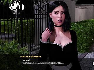 fashionbusiness episode where she interacts with her boss at home in 3d cartoon style