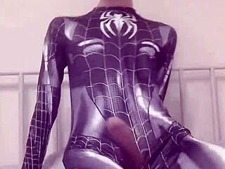 sexy gay teen jerks off spider-man style
