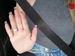 Brazilian wife Cristina gets creampied in parking lot while cuckold films