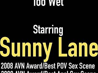 i shower with tattooed brunette milf sunny lane in the bathroom, watching her spread hairless pussy