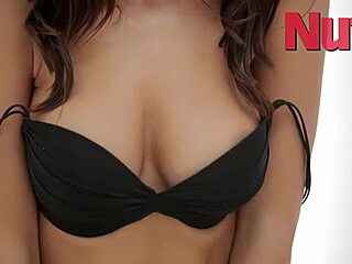 Rosie Jones, brunette model, poses solo in topless photoshoot, showcasing her sexy ass and big tits