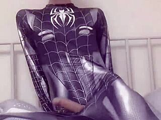 sexy gay teen jerks off spider-man style