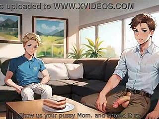 latina bimbo nympho stepmom seduces two teen boys in 3d anime cumshot anal adventure