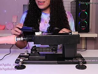 Unboxing my new sex machine, Agatha Dolly tests it on all fours!
