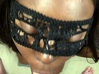 This black teen is sucking a white guy's dick and getting creampied in the snow.