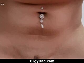 Stepdaddy Stretches His Girl’s Mouth in Wild Orgy Action - Orgydad.