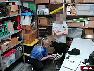 Damn, LP Officer Sucks Shoplifter’s Big Cock at Work!