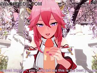 Yae miko from genshin impact sucking in this full 3d fantasy hentai scene by fantasyking3