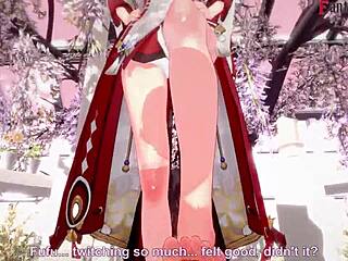 Yae miko from genshin impact sucking in this full 3d fantasy hentai scene by fantasyking3