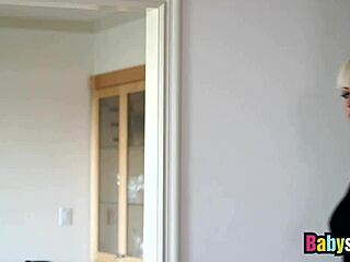 busty babysitter rides and tastes cum in threesome