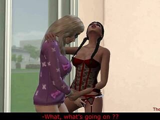 Straight girl seduced by lesbian for first-time scissoring domination.