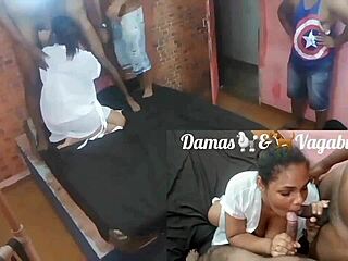 gang bang para a ultra vadia latina bbw com três homens leo ogro
