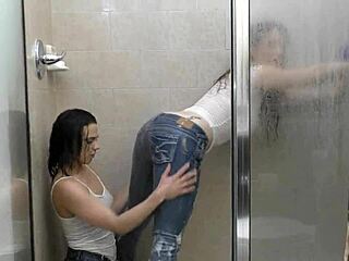 Big titties and juicy asses get soaking wet in the shower